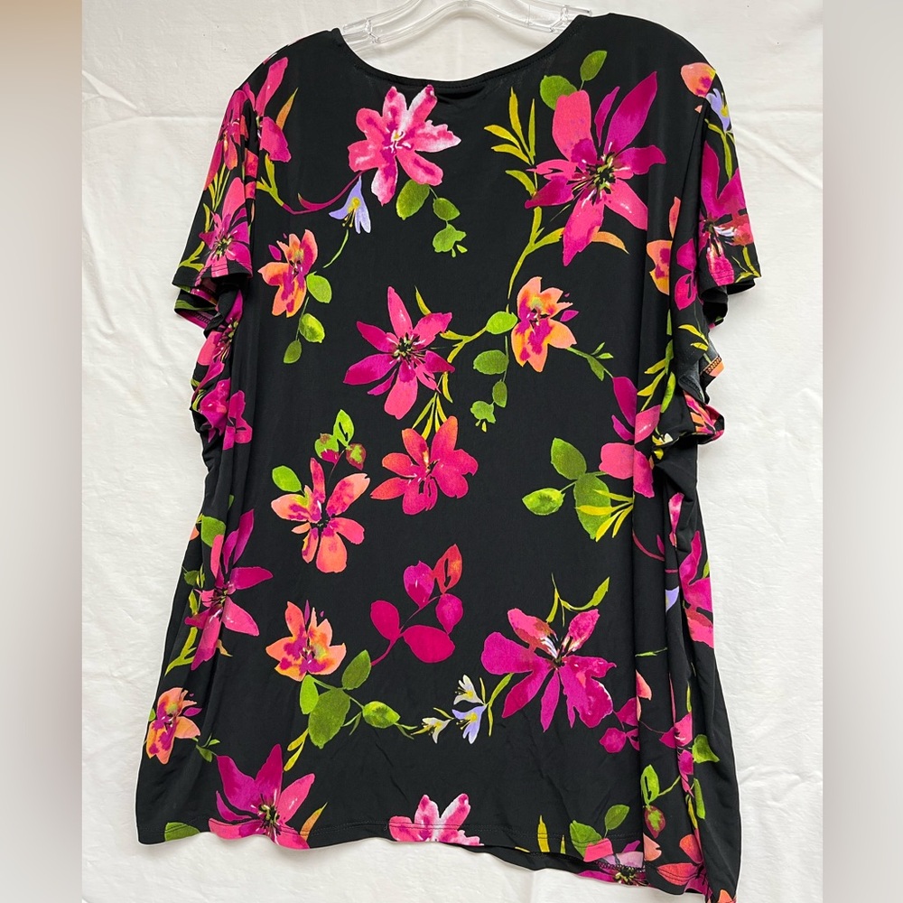Liz Claiborne Woman 3X Matching 2pc Set - Floral Tunic & Capri Pants Resortwear - Picture 3 of 8